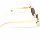 Saint Laurent Cream Cat Eye Brown Lens Sunglasses