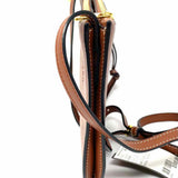 LOEWE Gate Double Zip Pouch Brown Zip Leather Crossbody