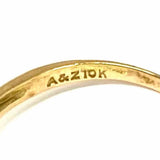 Estate size 3 10K Gold Green Oval Glass Ring