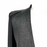 HELMUT LANG Women's Black Size 4 Collarless Tweed Blazer