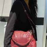 REBECCA MINKOFF Cupid Red Studded Leather Satchel