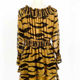 Show Me Your Mumu Women's Ochre Brown Black Size M Off The Shoulder Dress