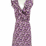 Kate Spade Women's Purple Size 6 Wrap Silk Abstract Dress