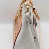 Brahmin Ruby Beige White Croc Embossed Leather Tote