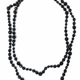 Estate Black Long 64" Beaded Necklace