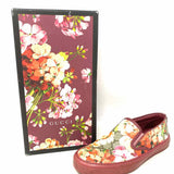 Gucci Blooms Women's Red Gray Size 36.5 Slip on Floral GG Supreme Sneakers