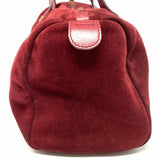 LOEWE Red Boston Anagram Suede Satchel