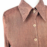 Lindi Women's Brown Size L Button Down Textured Dress