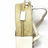 Coach Jordyn Beige Color Block Signature Leather BackPack