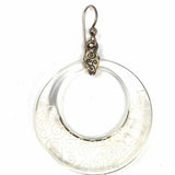 Brighton Lava Lounge Resin Clear Dangle Hoop Spiral Earrings