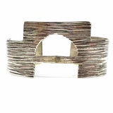 .925 Sterling Silver Cuff 7" Geometric Bracelet
