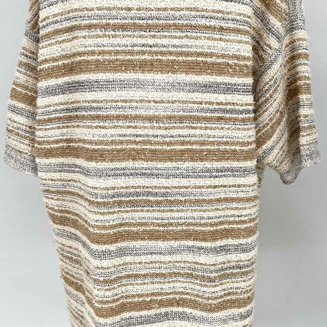 Maison Ullens Women's Beige Size M Shirt Stripe Dress