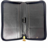 dunhill Travel Agenda Leather Black Rectangle Zip Around Wallet