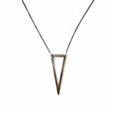 Estate 925 Sterling Silver Pendant 27" Triangle Necklace