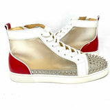 Christian Louboutin SoSoxy Men's White Red Shoe Size 45/12 High Top Sneakers