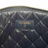 Chanel 2017-18 Boy O Case Black Quilted Lamb Leather Made in Italy Clutch