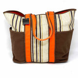 Tommy Hilfiger Canvas Brown Stripe Tote