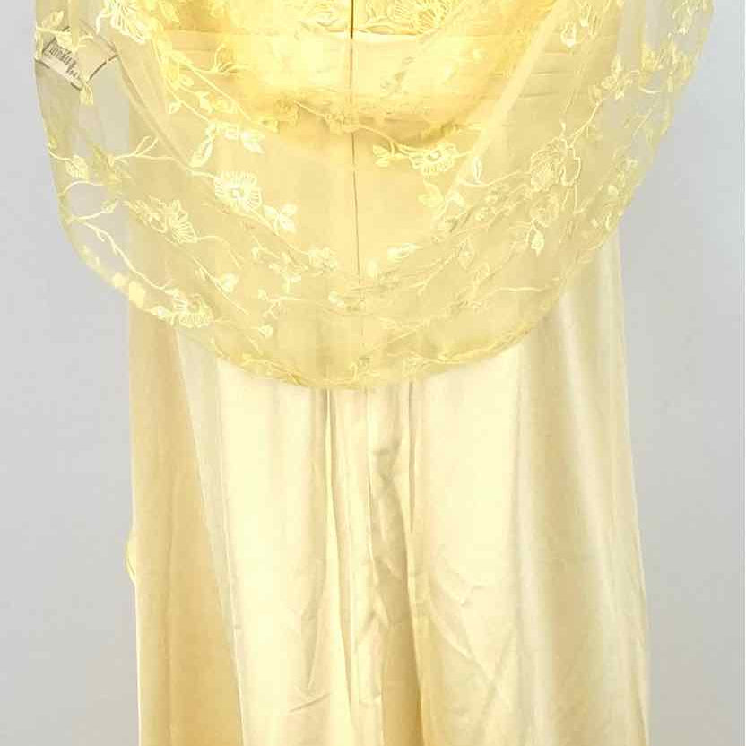 JJsHOUSE Women's Yellow Size 16 Maxi Lace Floral Gown