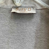 SUZY D Women's Gray Size M Asymmetrical Suedette Jacket