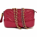Chanel 2018-19 Gabrielle Double Zip WOC Cranberry Made in Italy Crossbody