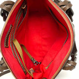 Dooney & Bourke Heidi Red Zip Leather Braided Strap Tote