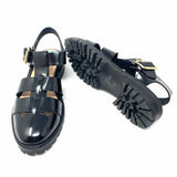 J Crew Women's Black Size 6 Fisherman Patent Leather Sandals