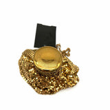 Whiting and Davis Beggar Bag Metal Mesh Gold Tone Expandable Clutch