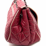 Chanel 2008/09 East West Accordion Red Quilted Leather Made in Italy Satchel