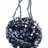 Sequined Silver Round Clutch