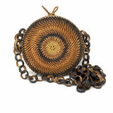 Wicker Brown Round ombre Crossbody