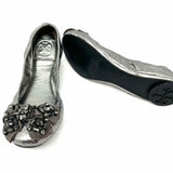 Tory Burch Azalea Women's Silver Size 7 Ballet Bow Flats