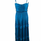 Aqua Women's Cerulean Size S Tiered Ruched Dress