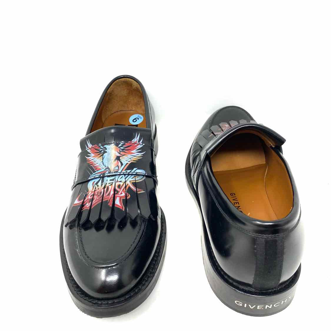 Givenchy Cruz Penny Men's Black Shoe Size 39/6 Print  Loafers