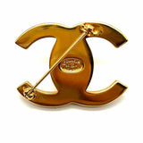 Chanel 1996 Autumn CC Turn-Lock 24K Plated Gold 1.5" Made in France Brooch