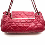 Chanel 2008/09 East West Accordion Red Quilted Leather Made in Italy Satchel