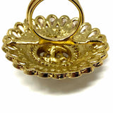 Statement Adjustable Gold Tone Chunky Flower Ring