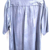 Jamaica Jaxx Men's Steel Blue Size M Button Down Silk Short Sleeve Shirt