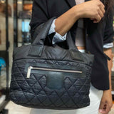 Chanel 2014 Coco Cacoon Nylon Black Quilted Made in Italy Tote