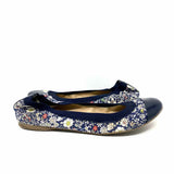 J Crew Women's Navy Print Ballet Patent Leather Floral Size 6.5 Flats