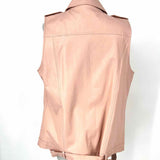 Elodie Women's Pink Size L Vegan Leather Moto Vest