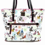 Dooney & Bourke x Disney Cats Sketch Coated Canvas Multi-white Zip Top Tote