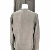 Eileen Fisher Women's Gray Size S Madarin Silk Textured Jacket