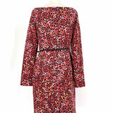 BLACK HALO Women's Pink/Red Size 4 Long Sleeve Cheetah Print Dress