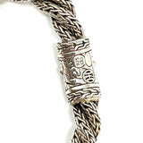 JOHN HARDY 925 Sterling Silver Twist 7" Black Sapphire Bracelet
