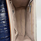 Brahmin Vineyard Ophelia Navy Brown Cream Top Handle Color Block Shoulder Bag