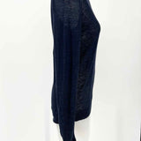 Theory Women's Navy Size S/P Crew Linen Blend Lightweight Sweater