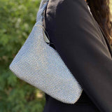 Madison West Silver Slouchy Sparkle Rhinestone Shoulder Bag
