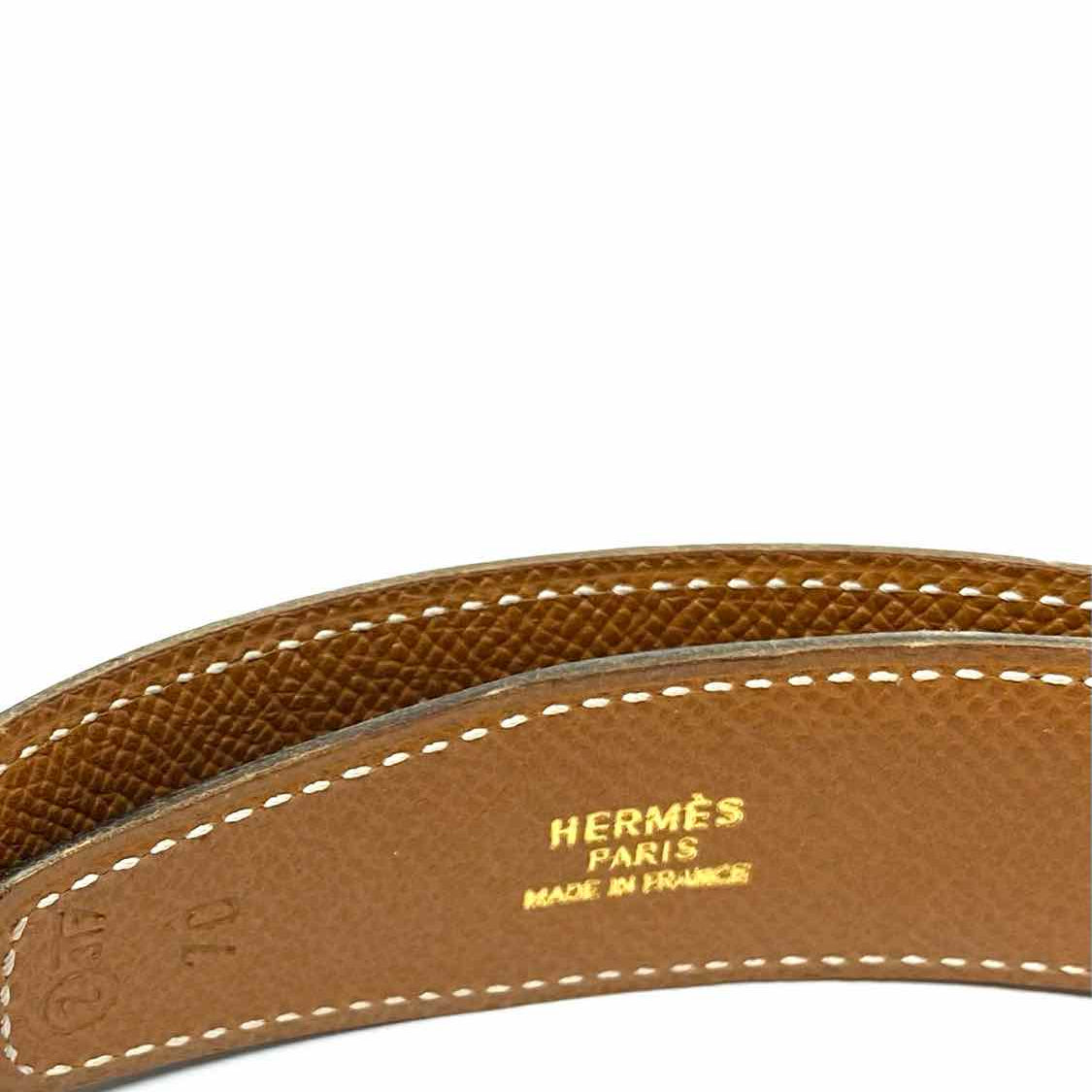 Hermes 1996 Silver Tone Chain d'ancre Buckle 27"/XS Black Brown Leather Belt Kit