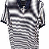 SCOTCH&SODA Men's Navy White Size M Bamboo Stripe Polo