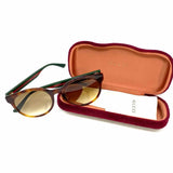 Gucci Brown Green Round Tortoise Sunglasses